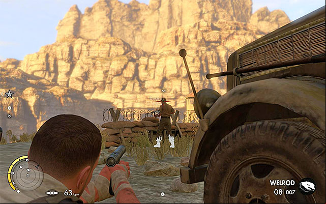 It is best to eliminate your enemies using a silenced weapon - Destroying the second artillery station - Mission 3 - Halfaya - Sniper Elite III: Afrika - Game Guide and Walkthrough
