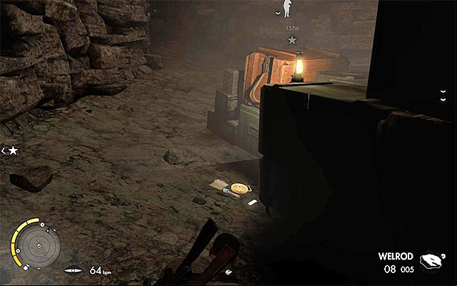 The War Diary is behind the cases in a small cave - Destroying the second artillery station - Mission 3 - Halfaya - Sniper Elite III: Afrika - Game Guide and Walkthrough