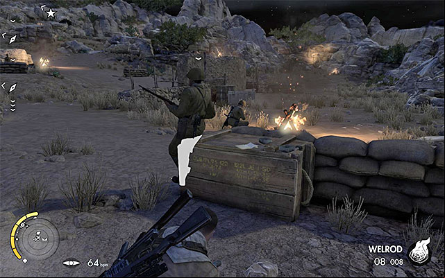 The place where you find the first War Diary - Exploring the southern part of the map - Mission 4 - Fort Rifugio - Sniper Elite III: Afrika - Game Guide and Walkthrough