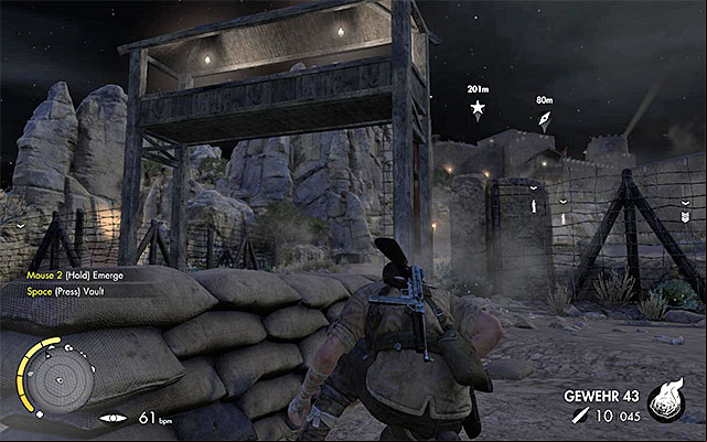 After collecting the secrets described above, you should head west, towards the fenced camp (number 4 on the map) - Exploring the southern part of the map - Mission 4 - Fort Rifugio - Sniper Elite III: Afrika - Game Guide and Walkthrough