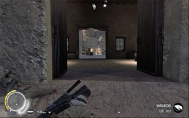 The main gate - Entering the fort - Mission 4 - Fort Rifugio - Sniper Elite III: Afrika - Game Guide and Walkthrough