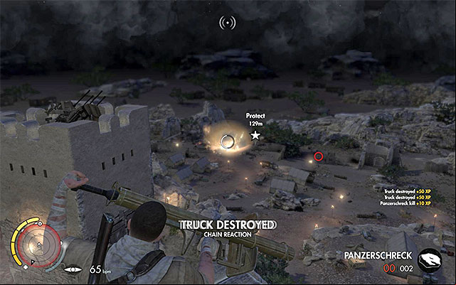 It is good to destroy the trucks - Protecting the informer - Mission 4 - Fort Rifugio - Sniper Elite III: Afrika - Game Guide and Walkthrough