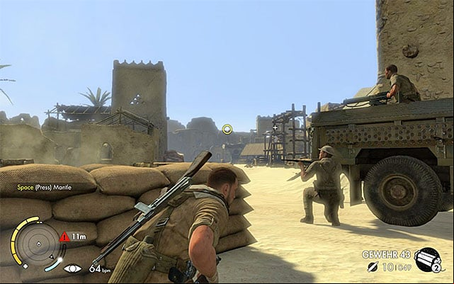 It is necessary that you use covers - Eliminating the snipers - Mission 5 - Siwa Oasis - Sniper Elite III: Afrika - Game Guide and Walkthrough