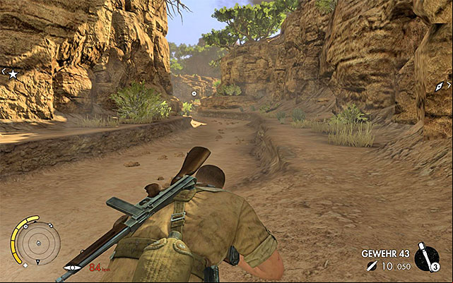 One of the possible paths is to the South of the missions starting point - Destroying the second rocket launcher - Mission 6 - Kasserine - Sniper Elite III: Afrika - Game Guide and Walkthrough