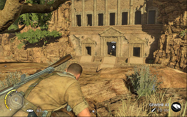 The Southern hill is a perfect spot to attack the enemies that guard the command center - Getting to Vahlens command center - Mission 6 - Kasserine - Sniper Elite III: Afrika - Game Guide and Walkthrough