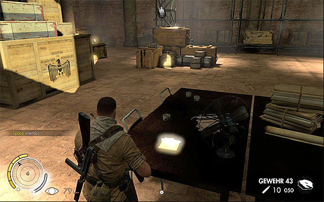 Collect the note from the command center - Exploring Vahlens command center - Mission 6 - Kasserine - Sniper Elite III: Afrika - Game Guide and Walkthrough