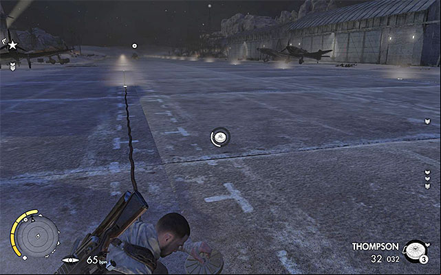 The best way to disable the enemy vehicle is to use a landmine - Exploration of the eastern part of the airfield - Mission 7 - Pont Du Fahs Airfield - Sniper Elite III: Afrika - Game Guide and Walkthrough