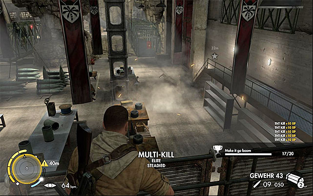 Attack the enemies from above - Reaching the cargo lift - Mission 8 - Ratte Factory - Sniper Elite III: Afrika - Game Guide and Walkthrough