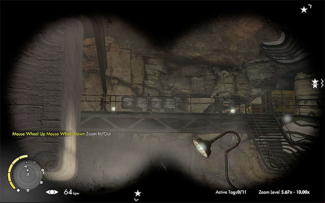Watch out for the enemies on the balconies above - Exploring the tank hall - Mission 8 - Ratte Factory - Sniper Elite III: Afrika - Game Guide and Walkthrough