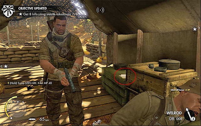 Kill the soldier and collect the collectible - War Diaries - Collectibles - Mission 1 - Sniper Elite III: Afrika - Game Guide and Walkthrough