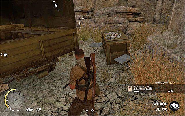 Search near the parked vehicles - Collectible Cards - Collectibles - Mission 3 - Sniper Elite III: Afrika - Game Guide and Walkthrough