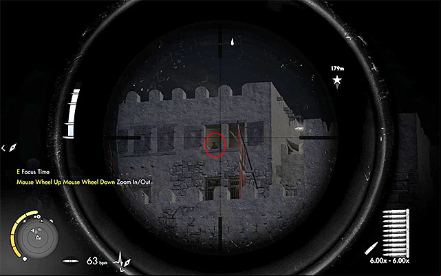 After you take your position in the sniper nest, lay down and aim the sniper rifle at the enemy several hundred meters away, to the North of your character - Long Shots - Collectibles - Mission 4 - Sniper Elite III: Afrika - Game Guide and Walkthrough