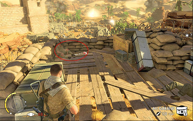The location of the first secret. - Crossing the mountain - Mission 1 - Siege of Tobruk - Sniper Elite III: Afrika - Game Guide and Walkthrough