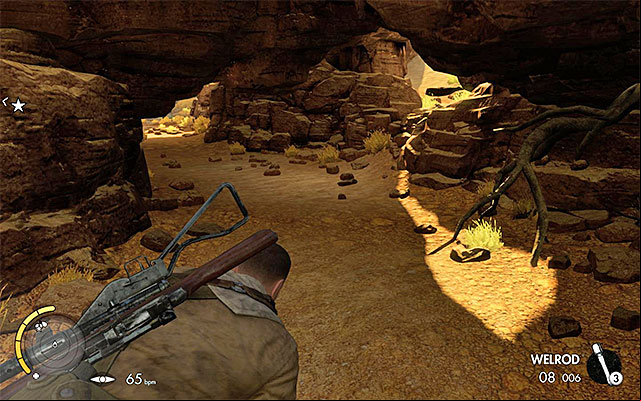 The tunnel leading to the last launcher. - Neutralizing the four Nebelwerfers - Mission 1 - Siege of Tobruk - Sniper Elite III: Afrika - Game Guide and Walkthrough