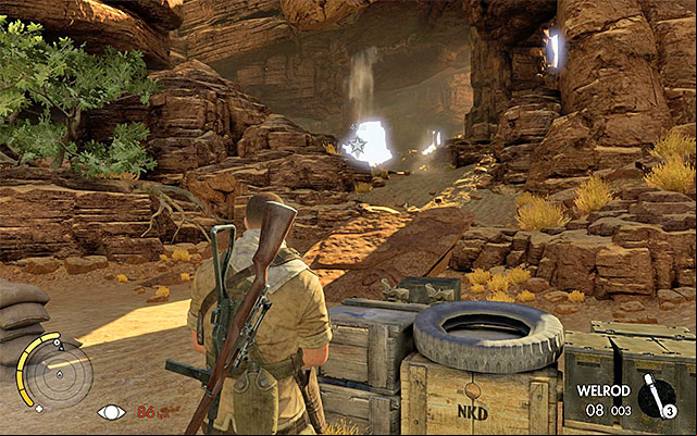 A ageway leading to the vantage point. - Reaching the vantage point - Mission 1 - Siege of Tobruk - Sniper Elite III: Afrika - Game Guide and Walkthrough