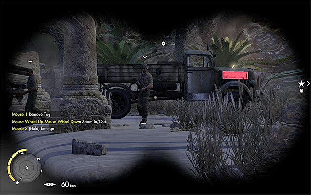 A truck holding enemy reinforcements. - Eliminating the third enemy officer - Mission 2 - Gaberoun - Sniper Elite III: Afrika - Game Guide and Walkthrough