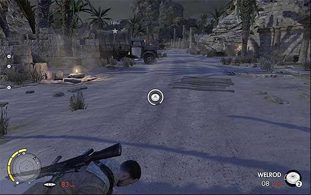 An example place for a mine placement. - Arranging the ambush for the general - Mission 2 - Gaberoun - Sniper Elite III: Afrika - Game Guide and Walkthrough