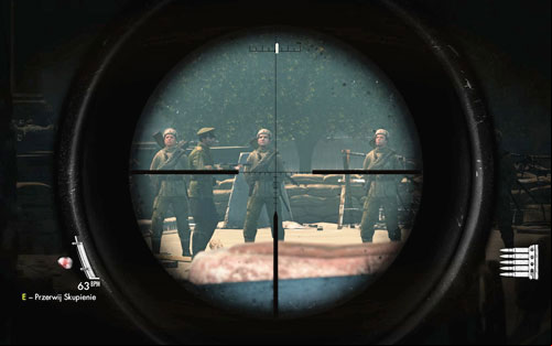 Go prone right beside the barriers, so that you have eye with both the patrol and the sniper (without having to move etc - Mission 3 - Kaiser-Friedrich Museum - p. 2 - Walkthrough - Sniper Elite V2 Game Guide & Walkthrough