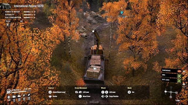 Once youve loaded everything, select the Exit button to take back control of the vehicle - SnowRunner: Crane - how to use - Basics - SnowRunner Guide