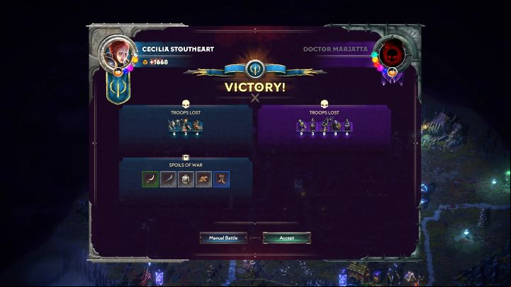 After the simulation, you will learn about the predicted outcome of Quick Battle - Songs of Conquest: Is it worth using Quick Battle? - FAQ - Songs of Conquest Guide