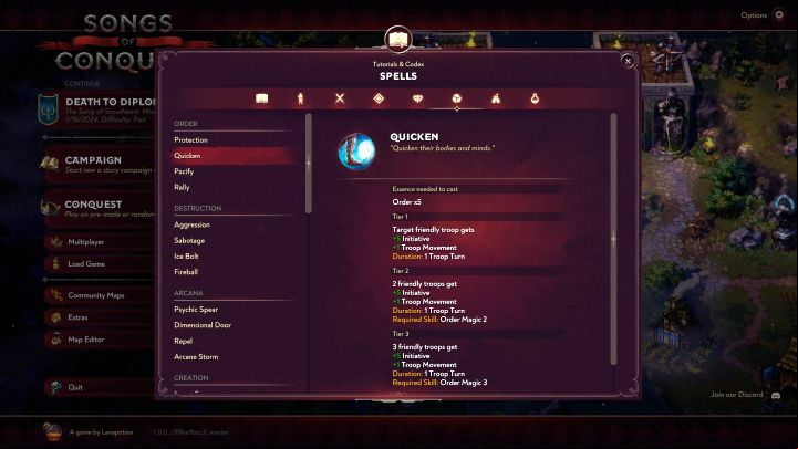 Quicken - Songs of Conquest: Best spells - Basics - Songs of Conquest Guide