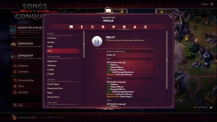Rally - Songs of Conquest: Best spells - Basics - Songs of Conquest Guide