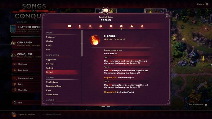 Fireball - Songs of Conquest: Best spells - Basics - Songs of Conquest Guide