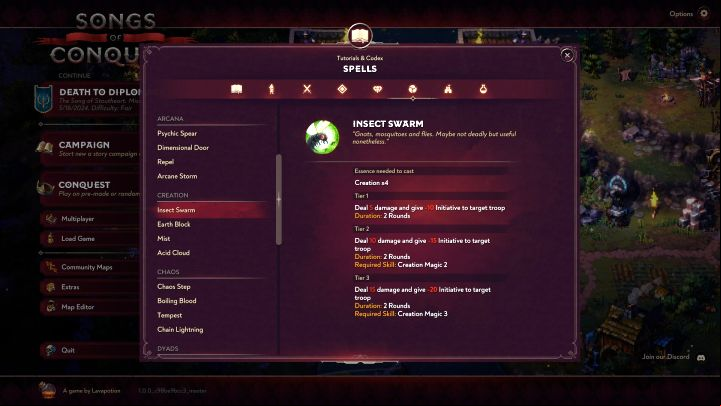 Insect Swarm - Songs of Conquest: Best spells - Basics - Songs of Conquest Guide