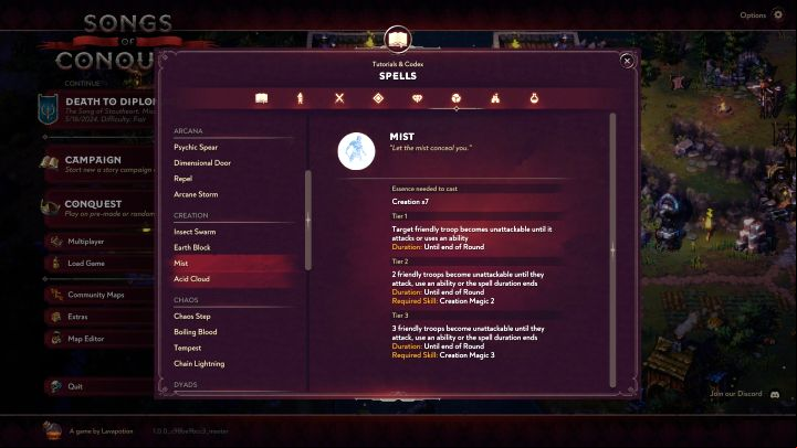 Mist - Songs of Conquest: Best spells - Basics - Songs of Conquest Guide