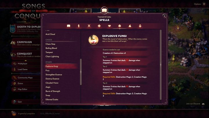 Explosive Fungi - Songs of Conquest: Best spells - Basics - Songs of Conquest Guide