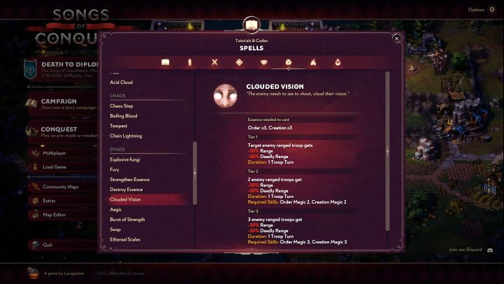 Clouded Vision - Songs of Conquest: Best spells - Basics - Songs of Conquest Guide