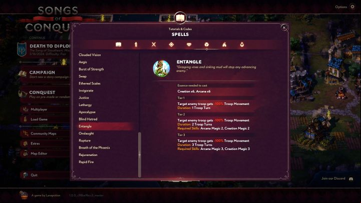 Entangled - Songs of Conquest: Best spells - Basics - Songs of Conquest Guide