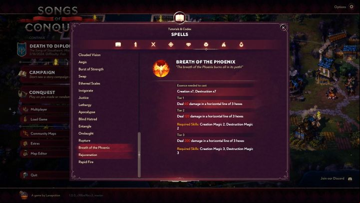 Breath of the Phoenix - Songs of Conquest: Best spells - Basics - Songs of Conquest Guide