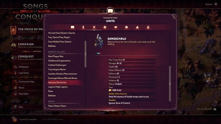 Spectres / Seneschals - Songs of Conquest: Best units - Basics - Songs of Conquest Guide