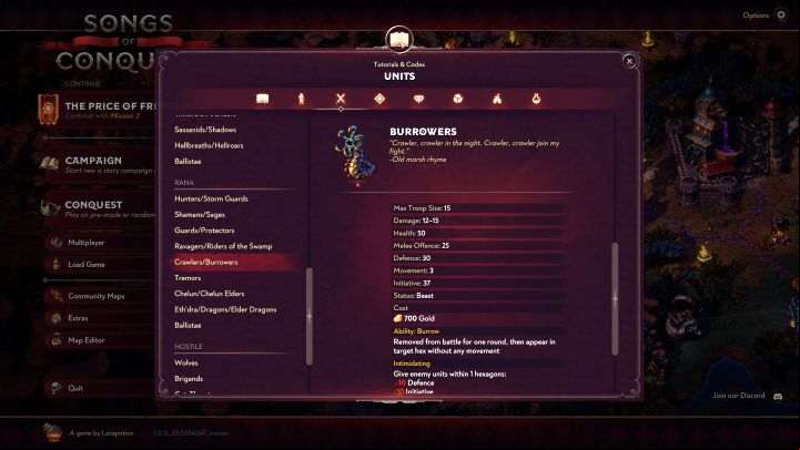 Crawlers / Burrowers - Songs of Conquest: Best units - Basics - Songs of Conquest Guide