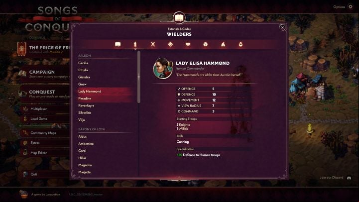 Lady Eliza Hammond - Songs of Conquest: List of best Wielders - Basics - Songs of Conquest Guide