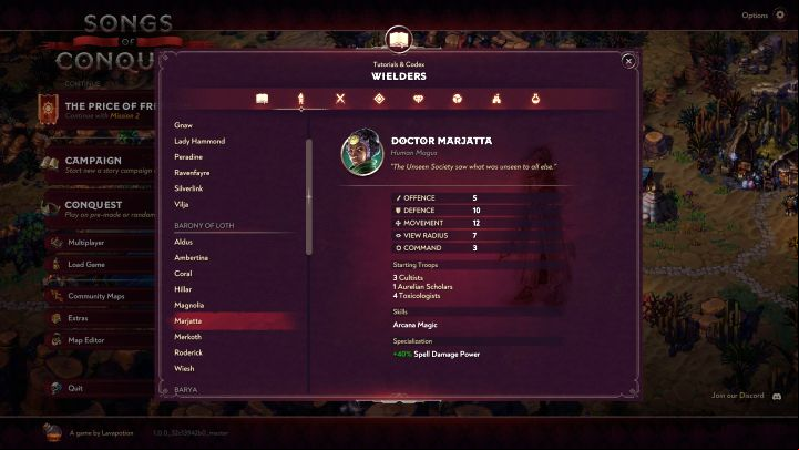 Doctor Marjatta - Songs of Conquest: List of best Wielders - Basics - Songs of Conquest Guide