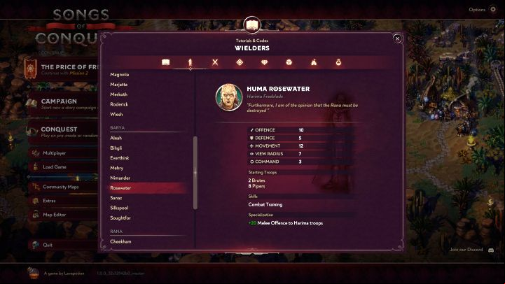 Huma Rosewater - Songs of Conquest: List of best Wielders - Basics - Songs of Conquest Guide