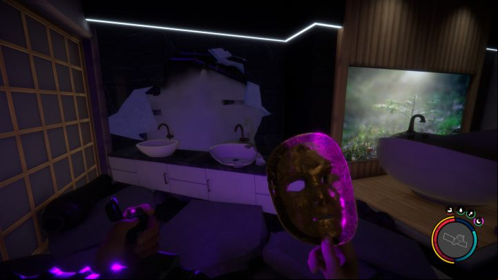 While exploring this complex, you will come across a dilapidated bathroom - in its corner there is a hole almost completely covered by steam - Sons of the Forest: Where to get golden armor and mask? - Basics - Sons of the Forest Guide