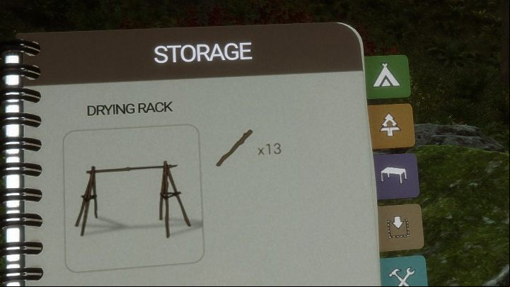 The Drying Rack allows you to dry meat and fish, preventing them from spoiling over time - Sons of the Forest: Storage - Resources and crafting - Sons of the Forest Guide