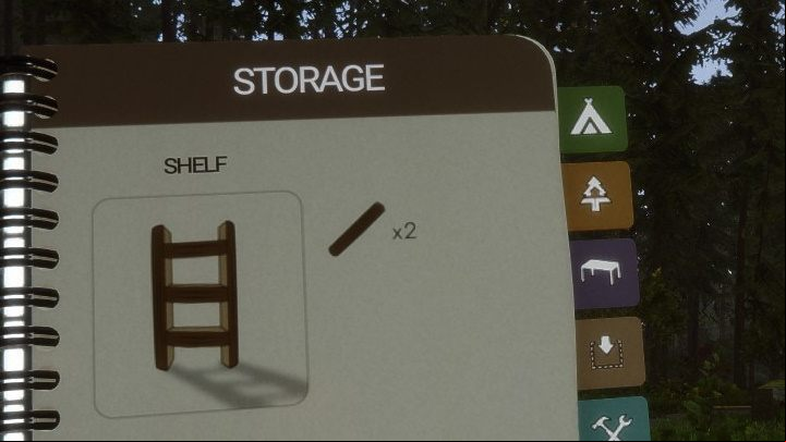 After building a Shelf, you will be able to place prepackaged food (MRE, cereal, canned food) on it for later use - Sons of the Forest: Storage - Resources and crafting - Sons of the Forest Guide
