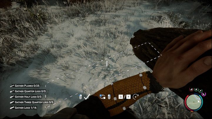 Take a log and place it horizontally on the ground - Sons of the Forest: Shelter elements - Resources and crafting - Sons of the Forest Guide