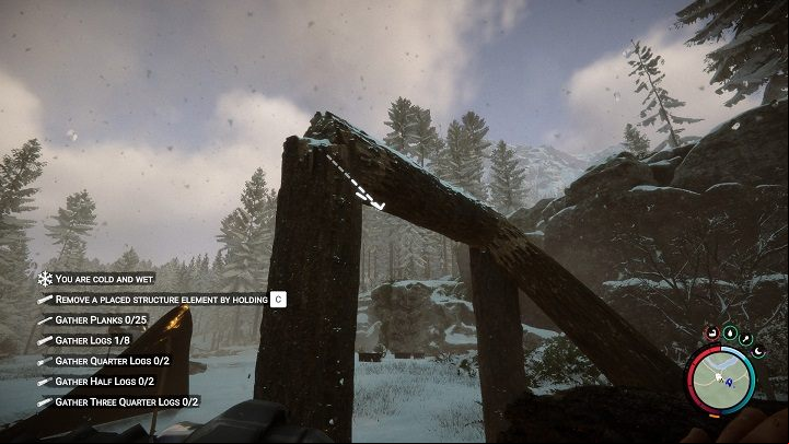 Place the log on the pieces you've just set up, just like when creating beams - Sons of the Forest: Shelter elements - Resources and crafting - Sons of the Forest Guide