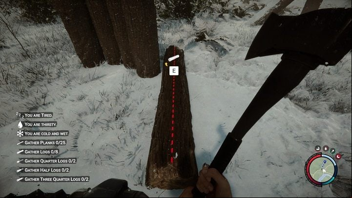 Cut the log lengthwise - Sons of the Forest: Shelter elements - Resources and crafting - Sons of the Forest Guide