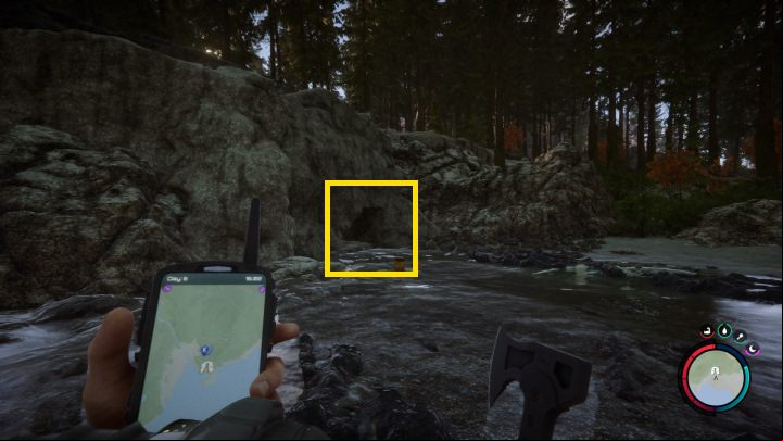 You can find the diving kit in the place marked in the picture above - Sons of the Forest: Where to find the shovel? - Resources and crafting - Sons of the Forest Guide