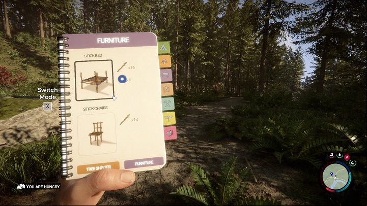 To open the tabs with advanced structures, after opening the book (B key), hold down the X key - Sons of the Forest: Building and Planning - Resources and crafting - Sons of the Forest Guide