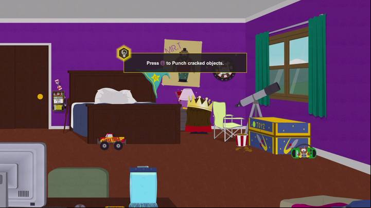 The journal is behind the lamp near Cartmans bed. - Prologue | Main Missions Walkthrough - Main Missions Walkthrough - South Park: The Fractured But Whole Game Guide