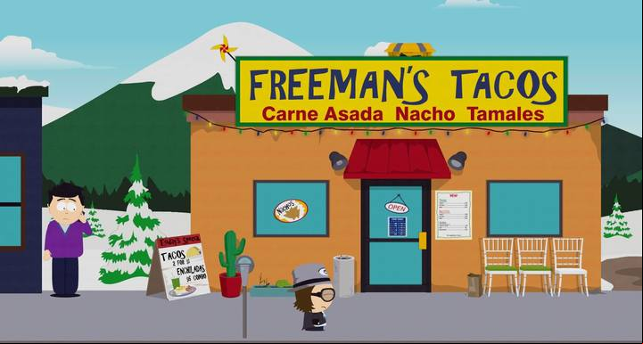 Freemans Taco on the Main Street. - The Talk, The Touch of Faith, The Burrito Whisperer | Main Missions Walkthrough - Main Missions Walkthrough - South Park: The Fractured But Whole Game Guide