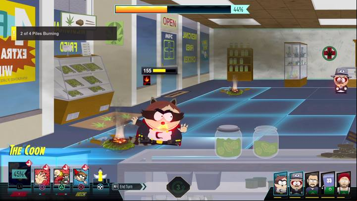 You must set weed on fire with yourself or your enemies. - CLASSified and Medicinal Fried Fiasco | Main Missions Walkthrough - Main Missions Walkthrough - South Park: The Fractured But Whole Game Guide