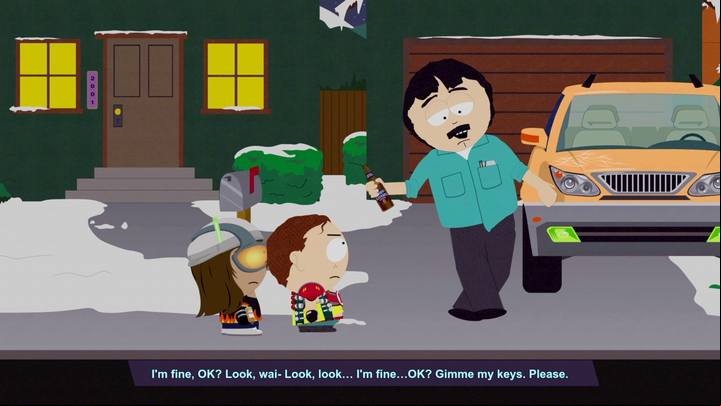 Scratches on the car are made by drunk Randy himself. - A Randy Mystery and The Headshot Job | Side quests - Side quests - South Park: The Fractured But Whole Game Guide